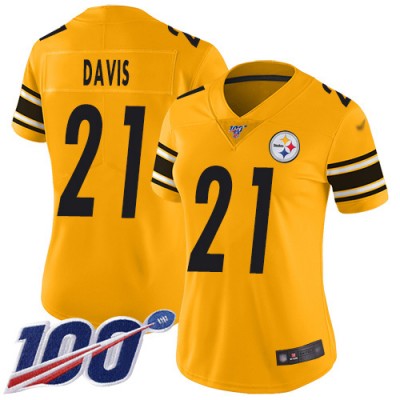 Nike Pittsburgh Steelers #21 Sean Davis Gold Women's Stitched NFL Limited Inverted Legend 100th Season Jersey